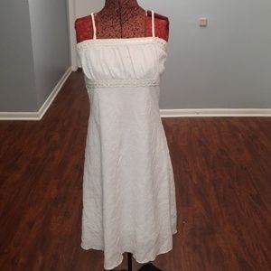 White Floral Spaghetti Strap Dress. 90s Vibes!